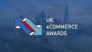 UK Ecommerce Awards logo with background of London