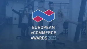 European Ecommerce Awards 2022 logo with background of team