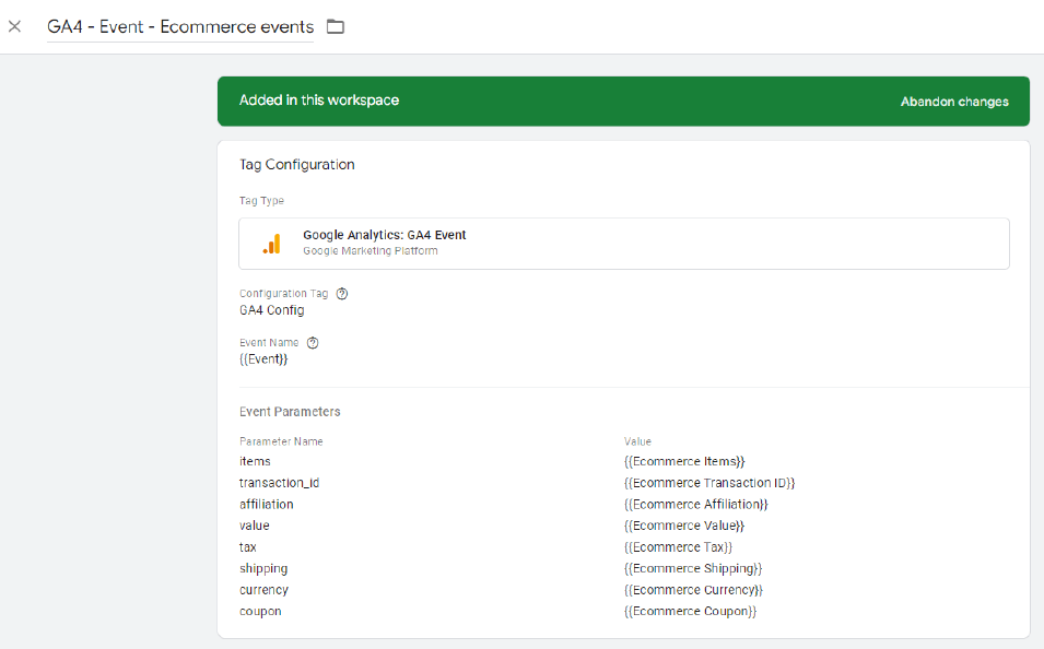 setting up ga4 ecommerce step 5