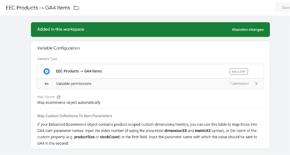 setting up ga4 ecommerce step 3