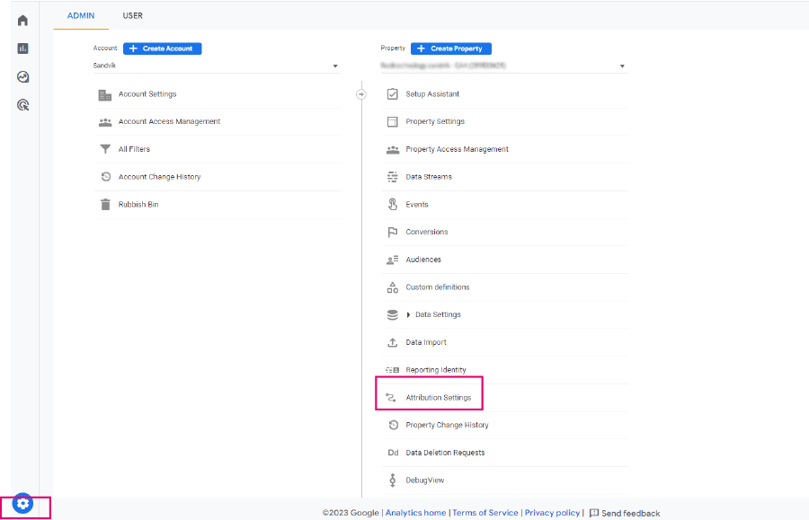 attribution settings