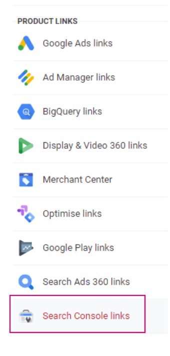 product links on GA4