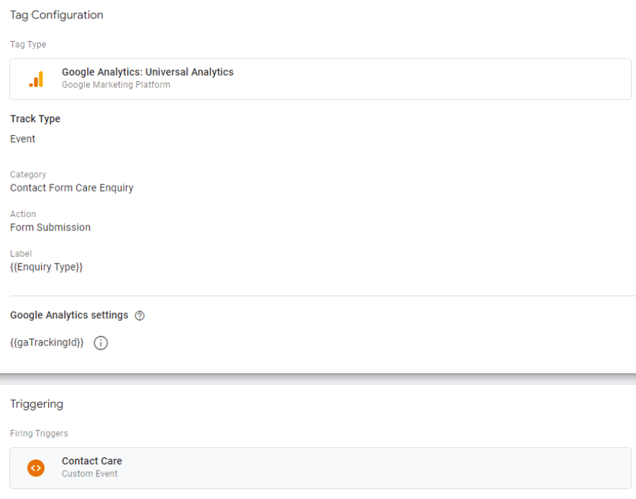 google analytics tag configuration on GTM