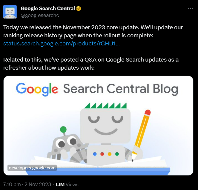 google search central tweet