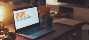 404 page on laptop