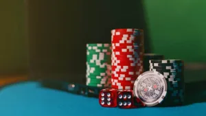 Casino chips and dice