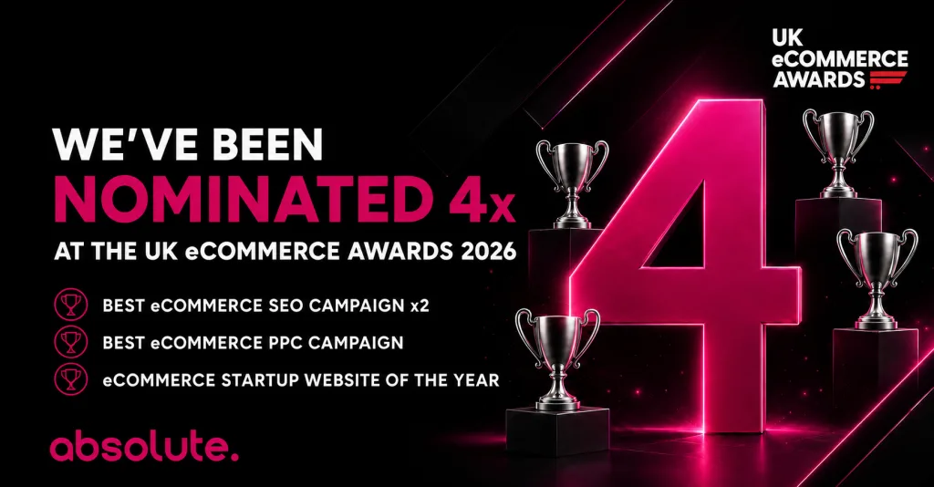Absolute Digital Media shortlisted 4x at UK eCommerce Awards 2026