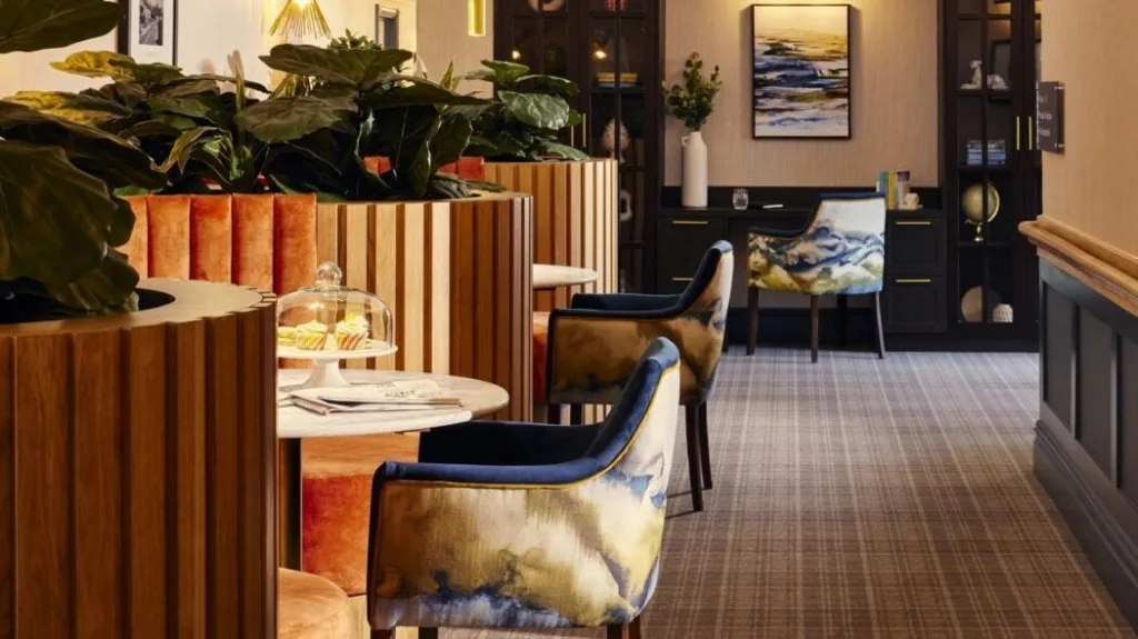 Residents and interiors at a Hallmark care home