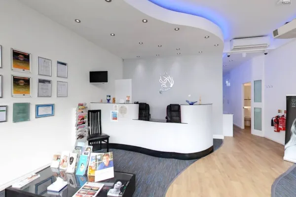 Reception at the Smile Cliniq dental practice in London