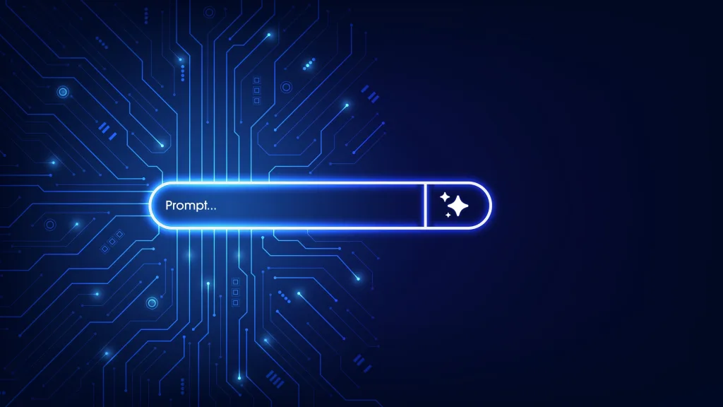 Concept Of Ai Generate A Prompt. Generative And Search Bar