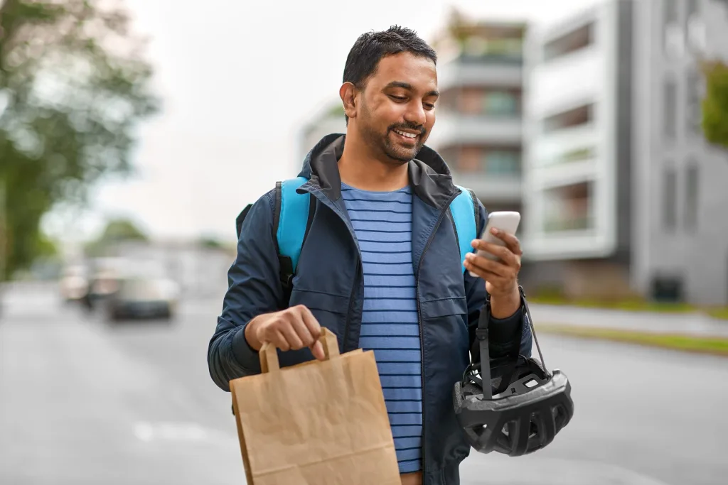 Everyday customers managing money on their phones