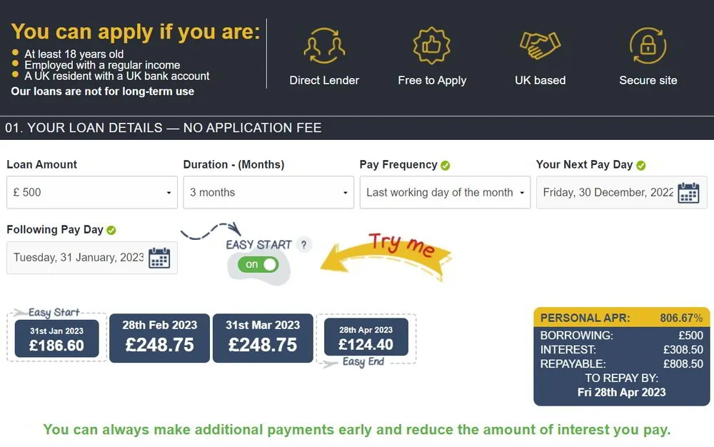Cashfloat online loan application