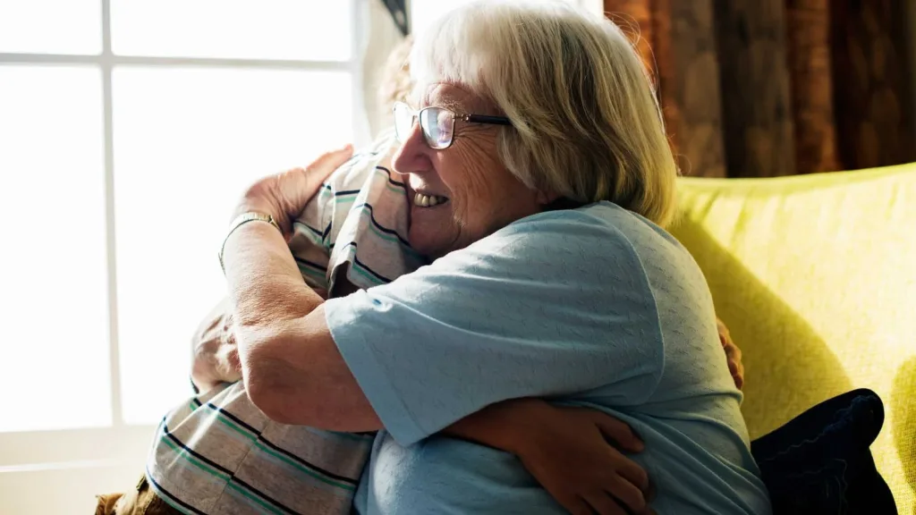 Residents and interiors at a Hallmark care home
