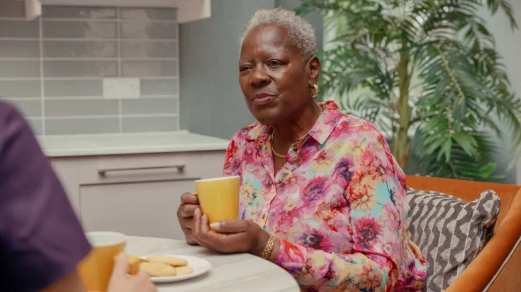 Residents and interiors at a Hallmark care home