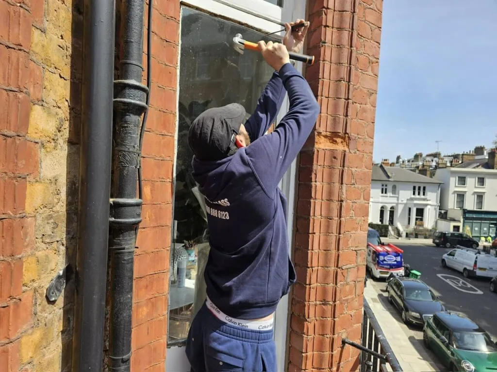 Montrose Glass glaziers carrying out glass repair and glazing work