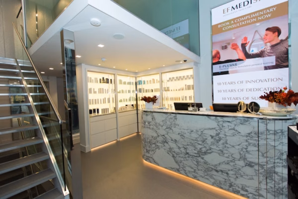 Reception area at the EF MEDISPA Kensington clinic