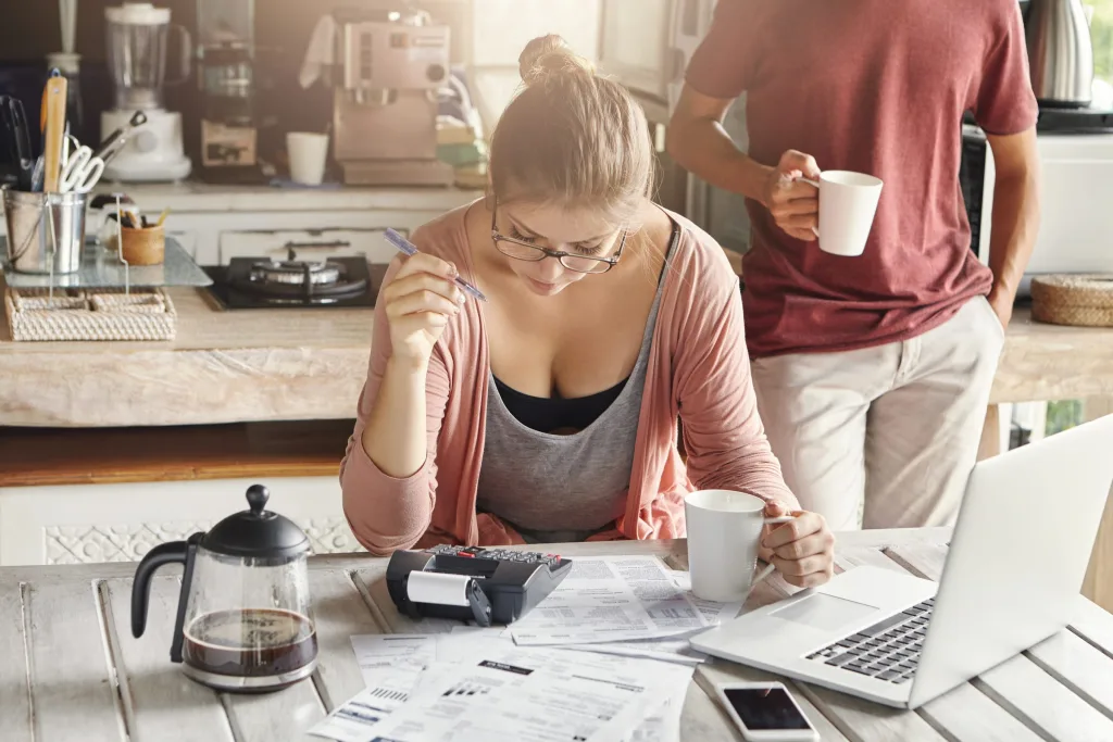 Household budgeting at the kitchen table